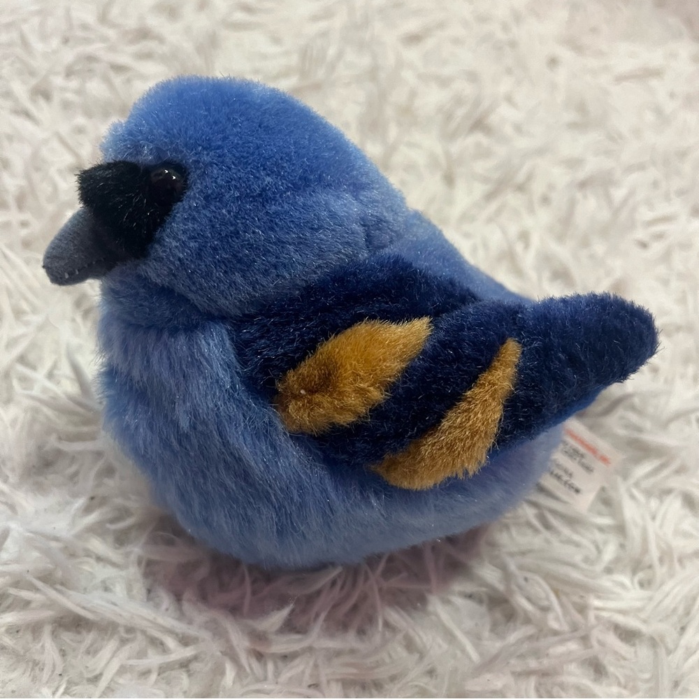 Wild Republic Blue Grosbeak Audubon Backyard Bird Series Plush Chirping Sound